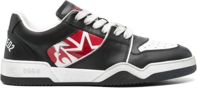 Dsquared2 Zwarte Leren Sneakers