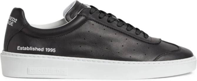Dsquared2 Zwarte leren sneakers