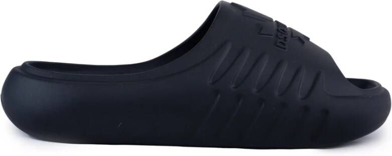Dsquared2 Zwarte platte schoenen met logodetail Black Heren