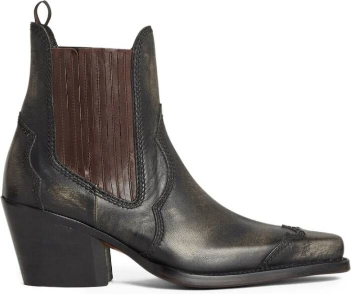 Dsquared2 Zwarte puntige neus blokhak schoenen