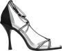 Dsquared2 Elegante Kristallen Hoge Hak Sandalen Zwart Dames - Thumbnail 1