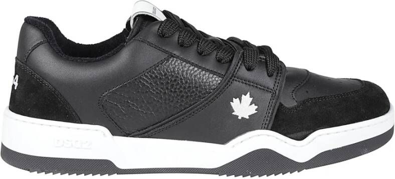 Dsquared2 Zwarte Sneakers met Korrelige Textuur Black Heren