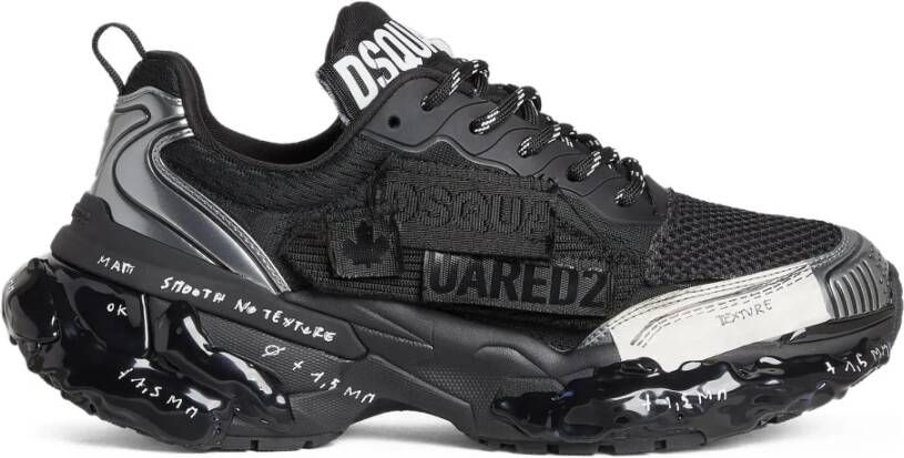 Dsquared2 Zwarte Sneakers met Polyester en Polyurethaan