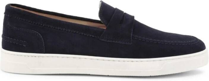 Duca di Morrone Blauwe Suède Loafers Lente Zomer Collectie
