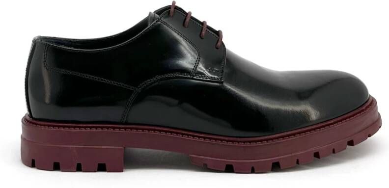 Duca di Morrone Italiaanse leren veterschoenen met rubberen zool