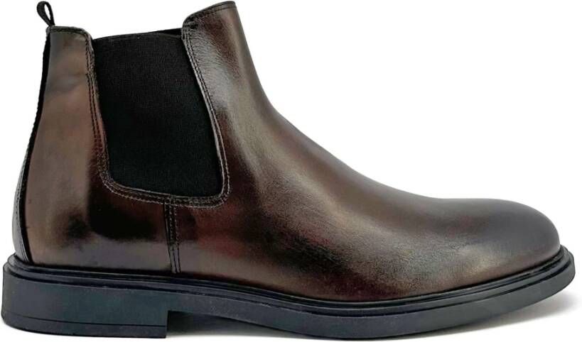 Duca di Morrone Luxe Leren Enkellaarzen voor Mannen