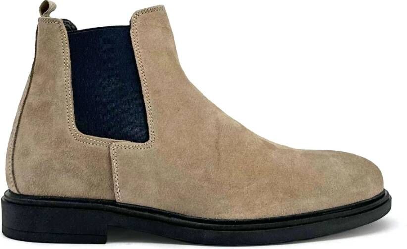 Duca di Morrone Premium Suède Enkellaarzen met Leren Voering