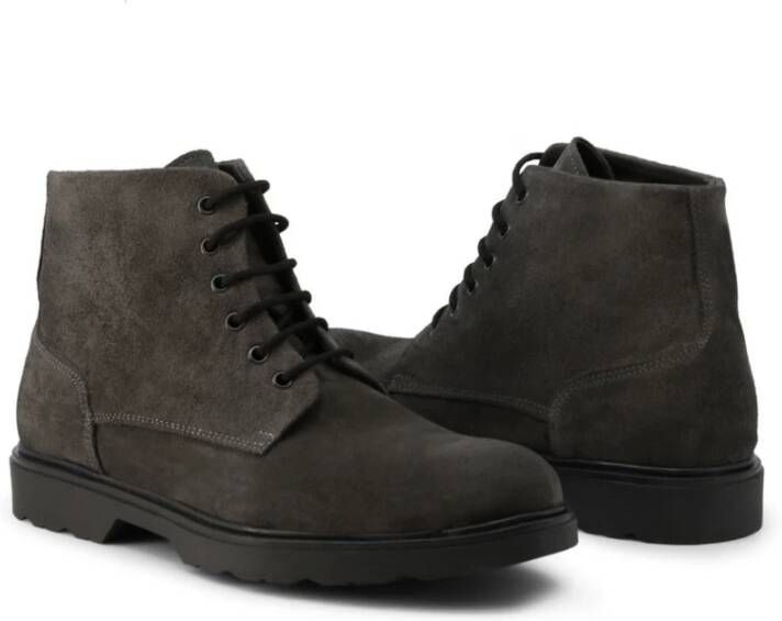 Duca di Morrone Stijlvolle suède enkellaarzen met metalen oogjes - Foto 2