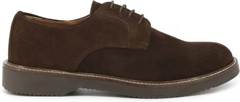 Duca di Morrone Stijlvolle Suède Veterschoenen met Rubberen Zool