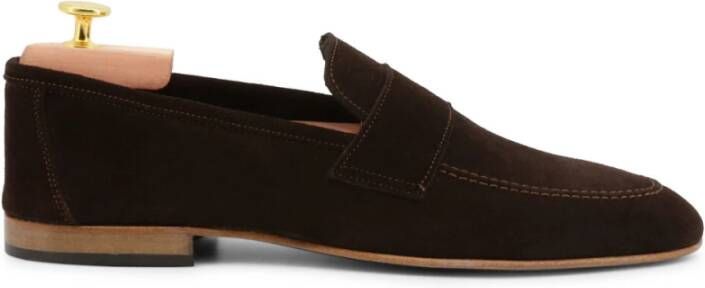 Duca di Morrone Suede Brown Loafers Lente Zomer Mannen Brown Heren