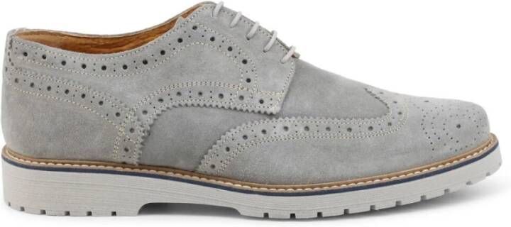 Duca di Morrone Tancredi Suède Veterschoenen Grijs Gray Heren