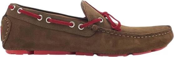 Duca di Morrone Italiaanse leren schoudertas met ritssluiting Brown Heren