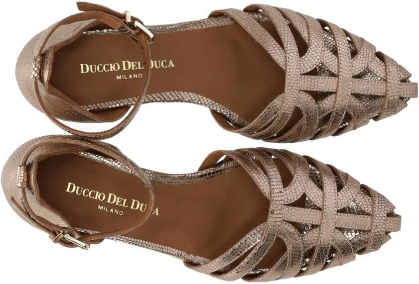Duccio Del Duca Sandalen Rose Gold Flat Sandal in goud