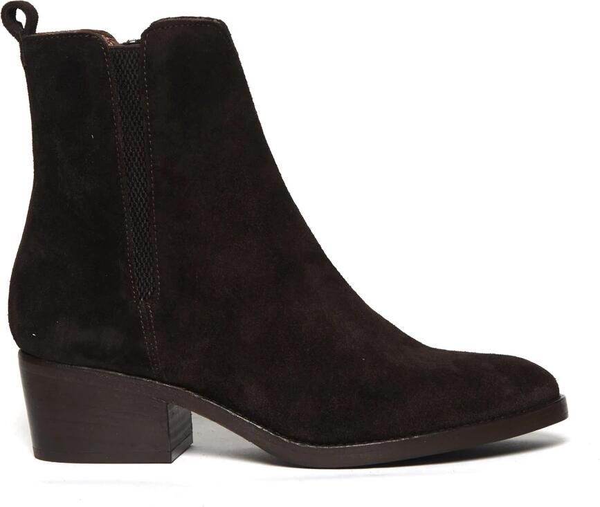 Duccio Del Duca Tronchetto Dd40 Enkellaars Suèdeleer Hak van 50 mm Made in Italy - Foto 2