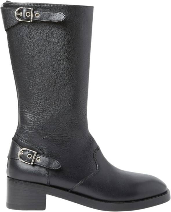 Durazzi Milano Leren gesp laarzen Black Dames