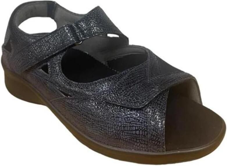 Durea 7408 220 1034 Blauwe extra brede sandalen met stretch wijdte - Foto 3
