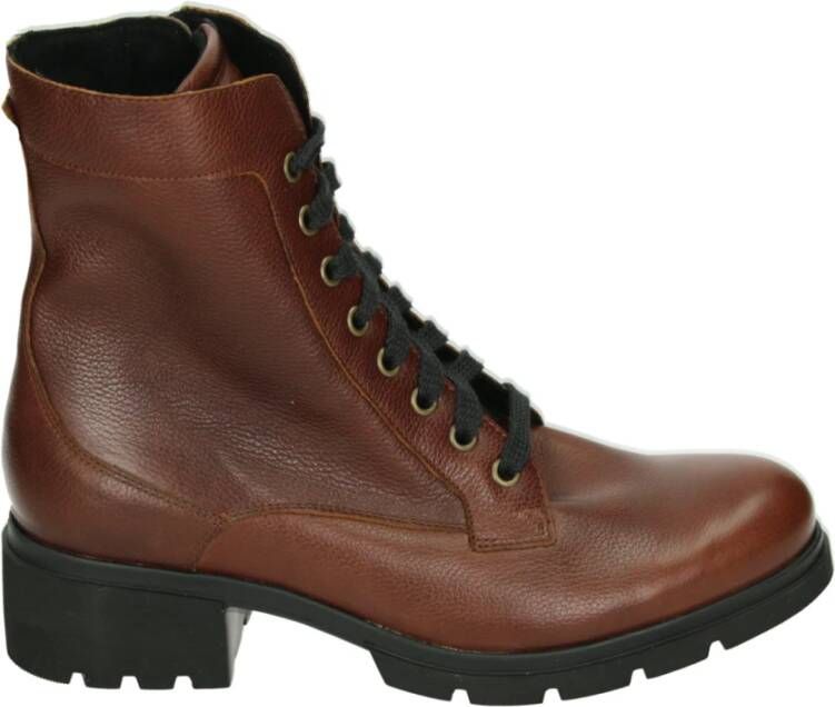 Durea Sportieve Bruine Leren Sneakers