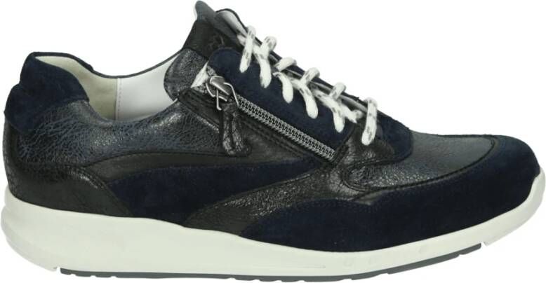 Durea Sportieve Lage Blauwe Sneakers met Uitneembaar Voetbed