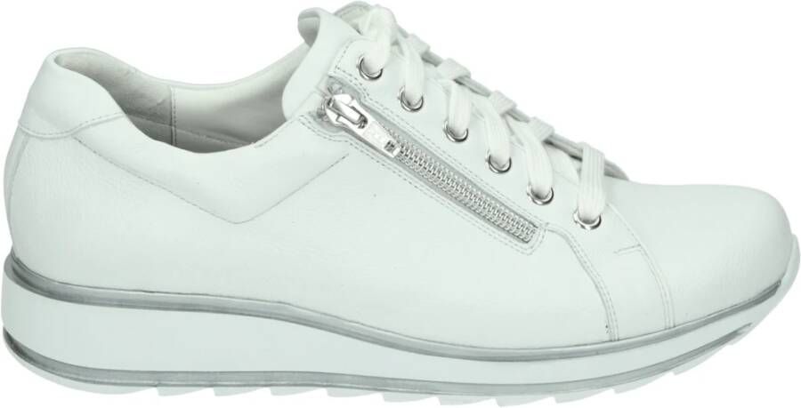 Durea 6239~H~~~~~~~~~~~~~~~~~~~~~~~~ Lage sneakersDames sneakers Wit beige