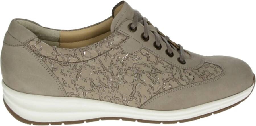 Durea 6164~G~~~~~~~~~~~~~~~~~~~~~~~~ Dames veterschoenen Taupe