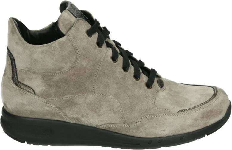 Durea 9735 K GO Hoge sneakersVeterbootsDames veterschoenenDames sneakersHalf-hoge schoenen Grijs
