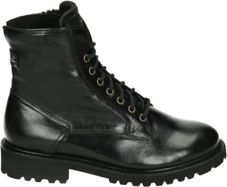 Durea Sportieve Zwarte Leren Sneakers
