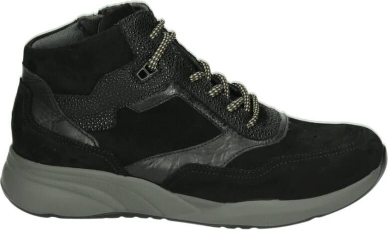 Durea Zwarte leren mid sneaker