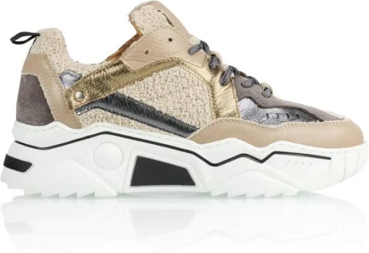 DWRS LABEL Pluto terry Beige Smoke Beige Leer Lage sneakers Dames - Foto 4