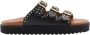 DWRS LABEL DWRS Miami slippers | black gold Zwart Leer Slippers met gesp Dames - Thumbnail 2