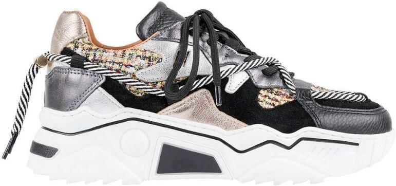 DWRS LABEL DWRS Jupiter tweed | black stone Zwart Leer Lage sneakers Dames