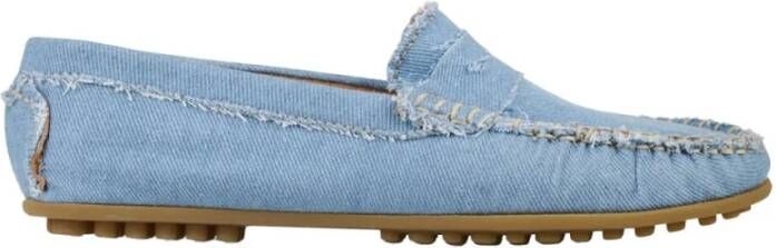Dwrs Jeans Kwaliteit Loafers Paris Stijl Blue Dames