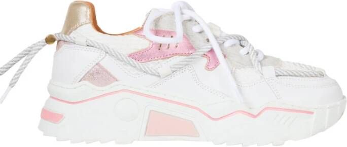 Dwrs Jupiter Wit Roze Sneakers Pink Dames