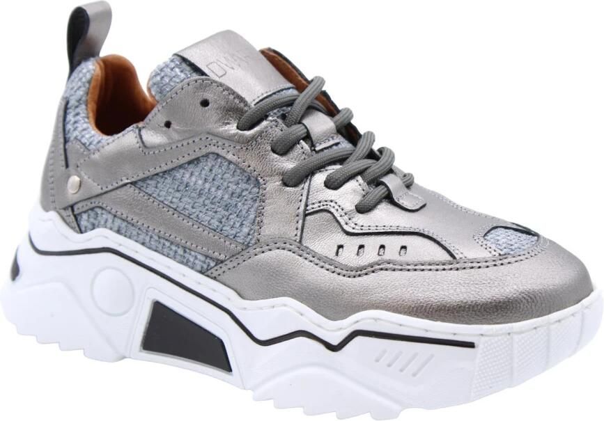 DWRS The label DWRS Dames Sneakers Beige Stof Leer