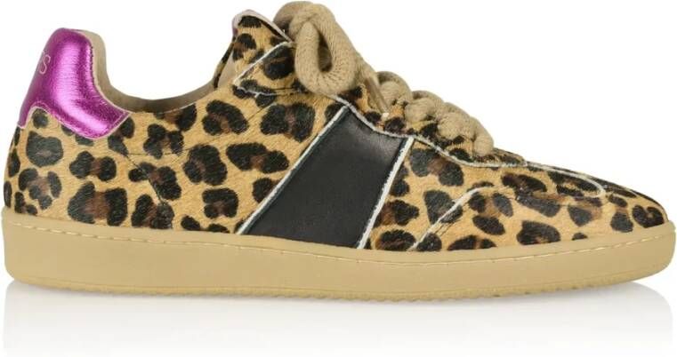 Dwrs Leopard Combi Zwart Fuchsia Fashion Schoen
