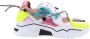 DWRS LABEL DWRS Jupiter tweed Pink Yello Roze Leer Lage sneakers Dames - Thumbnail 3