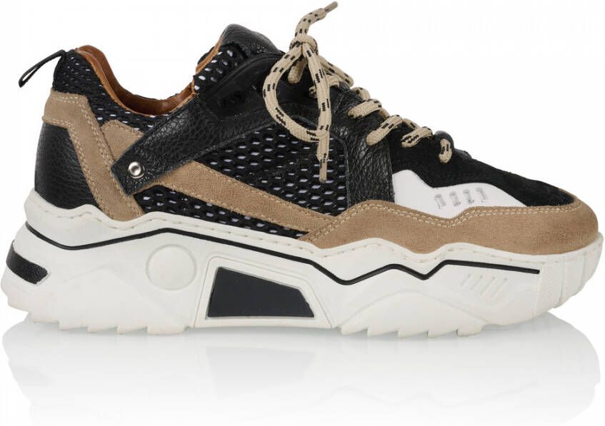 DWRS LABEL DWRS Pluto black beige Zwart Suede Lage sneakers Dames - Foto 2