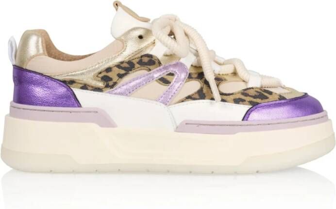 Dwrs Luipaardprint Paarse Sneaker