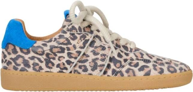 Dwrs Luipaardprint Sneakers met Kobalt Hiel Multicolor Dames