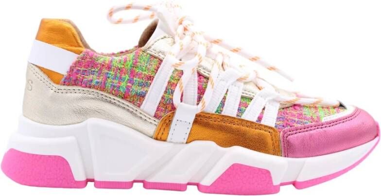 DWRS LABEL DWRS LOS ANGELES tweed Roze Champagne Dames Sneaker B9101 - Foto 2