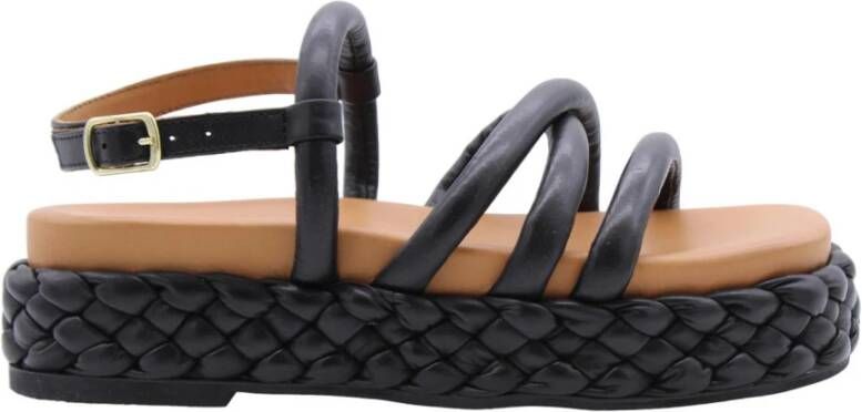 Dwrs Stijlvolle Platte Sandalen voor Vrouwen Black Dames
