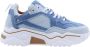 DWRS Pluto leren sneakers met pailletten roze blauw Meisjes Leer Meerkleurig 33 - Thumbnail 3