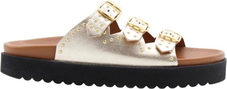 Dwrs Stijlvolle Zomer Slippers Yellow Dames