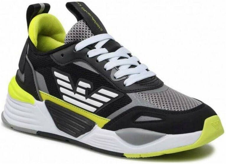 Ea7 black silver shark casual closed sneaker Emporio Armani Zwart Unisex