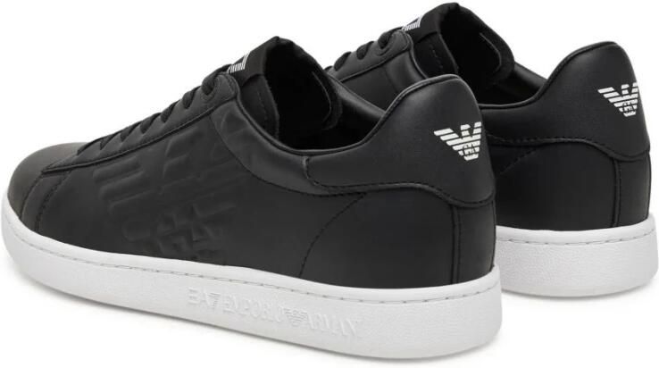 Ea7 emporio armani Leather Lace-Up Sneakers with Rubber Sole Black - Foto 9