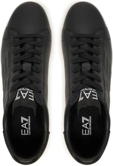 Ea7 emporio armani Leather Lace-Up Sneakers with Rubber Sole Black - Foto 4