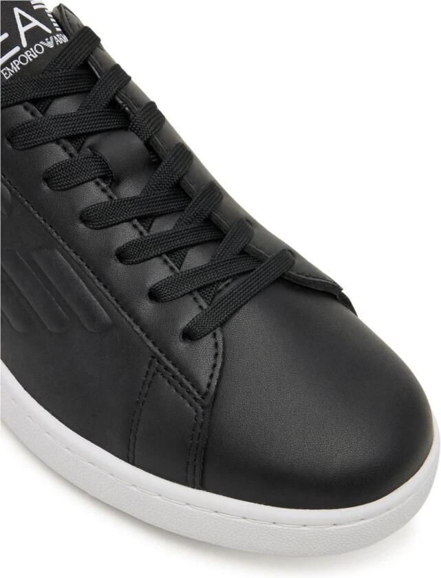 Ea7 emporio armani Leather Lace-Up Sneakers with Rubber Sole Black - Foto 12