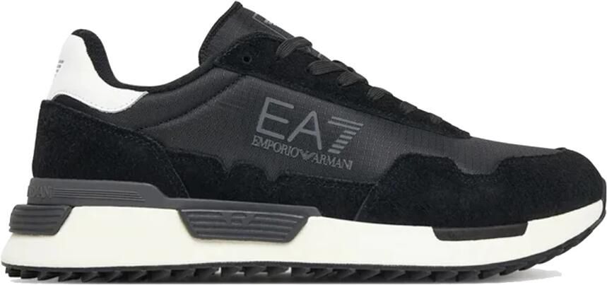EA7 Emporio Armani Sneakers van een mix van leer en textiel model 'VINTAGE RUNNING' - Foto 3