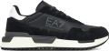 EA7 Emporio Armani Sneakers van een mix van leer en textiel model 'VINTAGE RUNNING' - Zwart