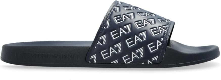 Emporio Armani EA7 Blauwe Flip Flops & Sliders voor Mannen