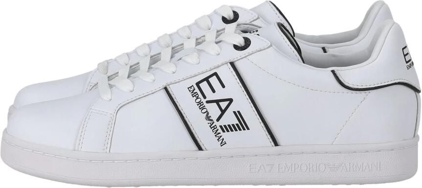 Emporio Armani EA7 Witte Leren Sneakers met Geperforeerd Bovenwerk en Contrastdetails White Heren - Foto 3